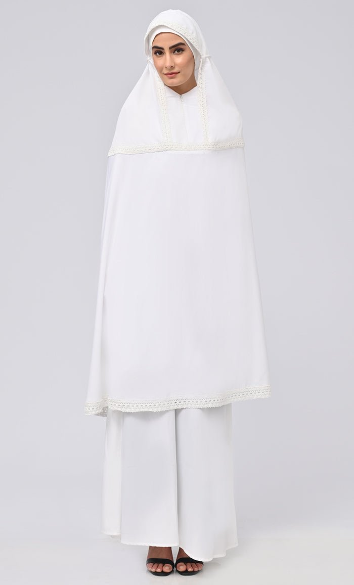 Maghrib Modest Lace Detailing Khimar Prayer Dress For Women - EastEssence.com