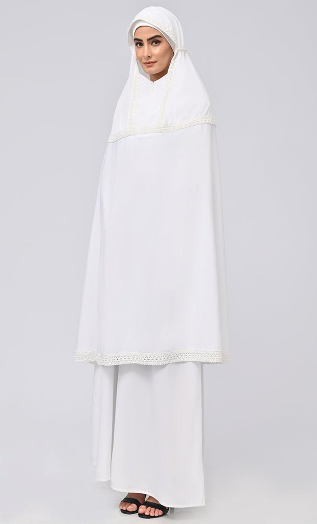 Maghrib Modest Lace Detailing Khimar Prayer Dress For Women - EastEssence.com