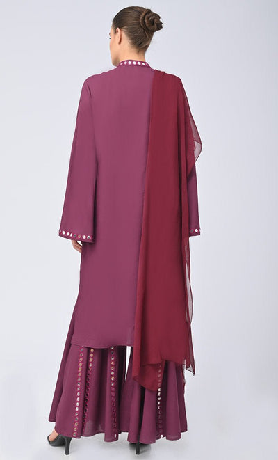 Maha Modest Rayon Salwar Qamiz Set With Matching Chiffon Hijab - EastEssence.com