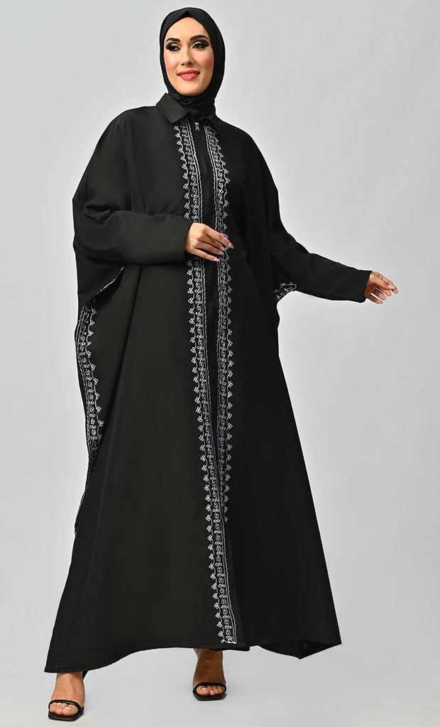 Mahnoor Islamic Embroidered Kaftan Abaya