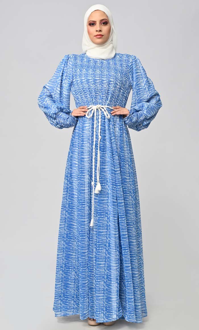 Majestic Fusion: Islamic Printed Bisht Abaya