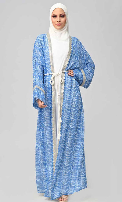 Majestic Fusion: Islamic Printed Bisht Abaya