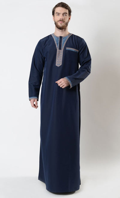 Malik Mens Moroccan Embroidered Thobe