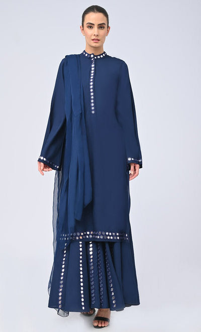 Mehwish Modest Rayon Salwar Qamiz Set With Matching Chiffon Hijab - EastEssence.com