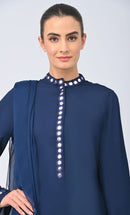 Mehwish Modest Rayon Salwar Qamiz Set With Matching Chiffon Hijab - EastEssence.com