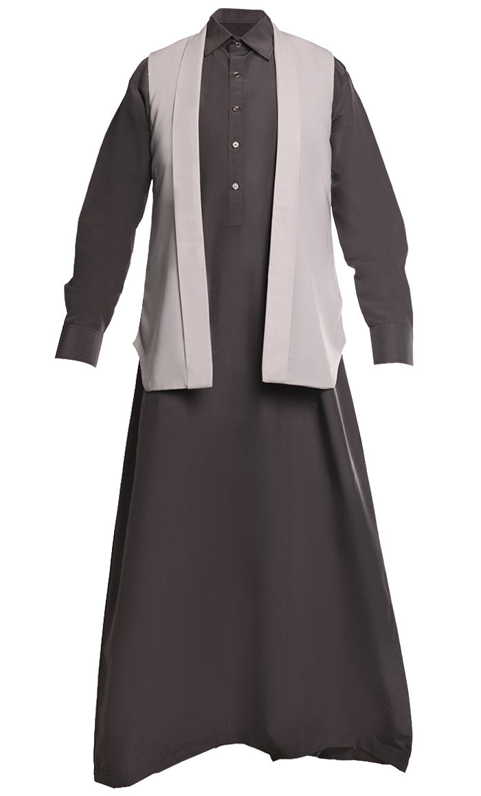 Men Everyday wear Contrasted Thobe With Jacket