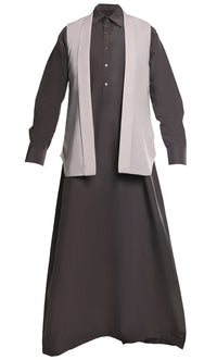 Men Everyday wear Contrasted Thobe With Jacket