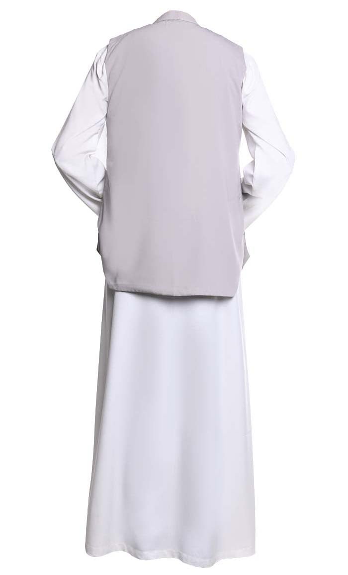 Men Everydaywear White Thobe With Jacke