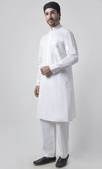 Mens Button Down Cotton Tunic Set
