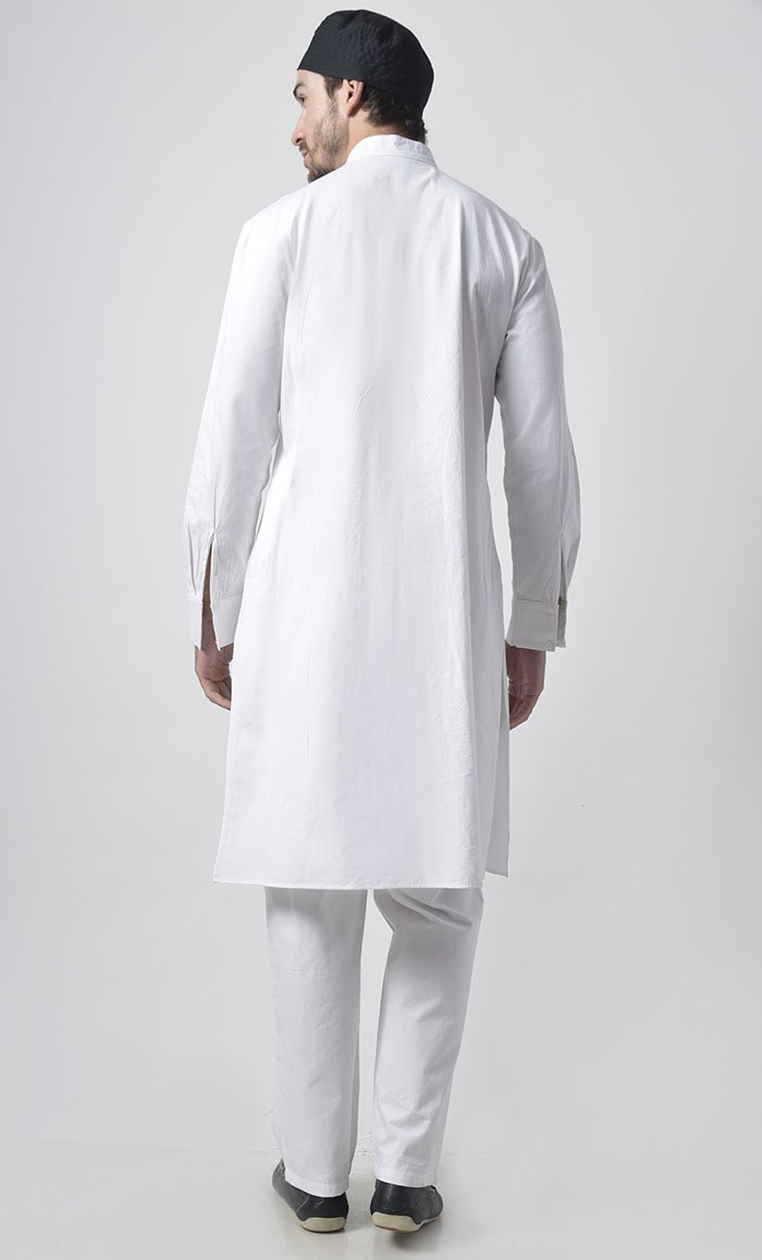 Mens Button Down Cotton Tunic Set