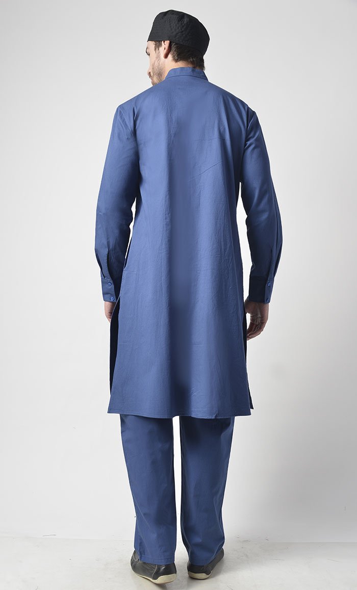 Mens Button Down Cotton Tunic Set - EastEssence.com