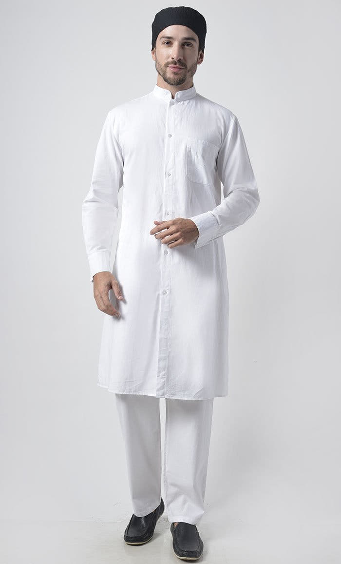 Men’s Button-Down Cotton Tunic Set