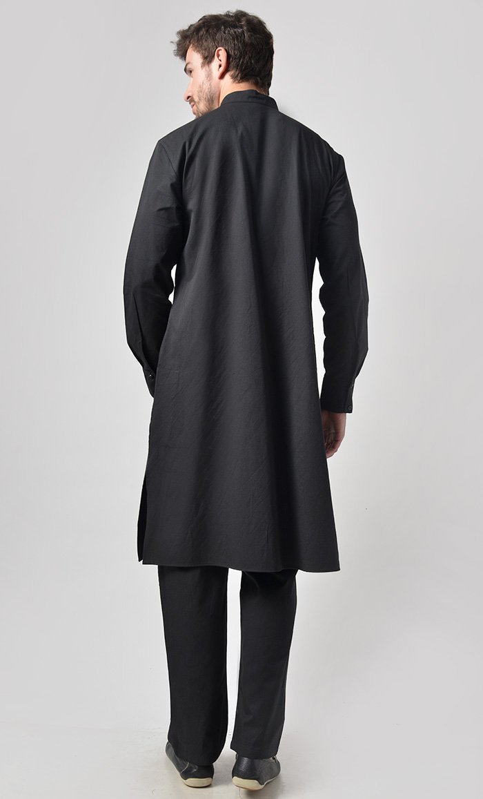 Mens Button Down Cotton Tunic Set