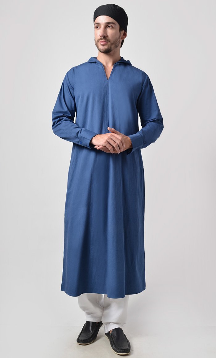Mens Cotton Hooded Kurta Set - EastEssence.com
