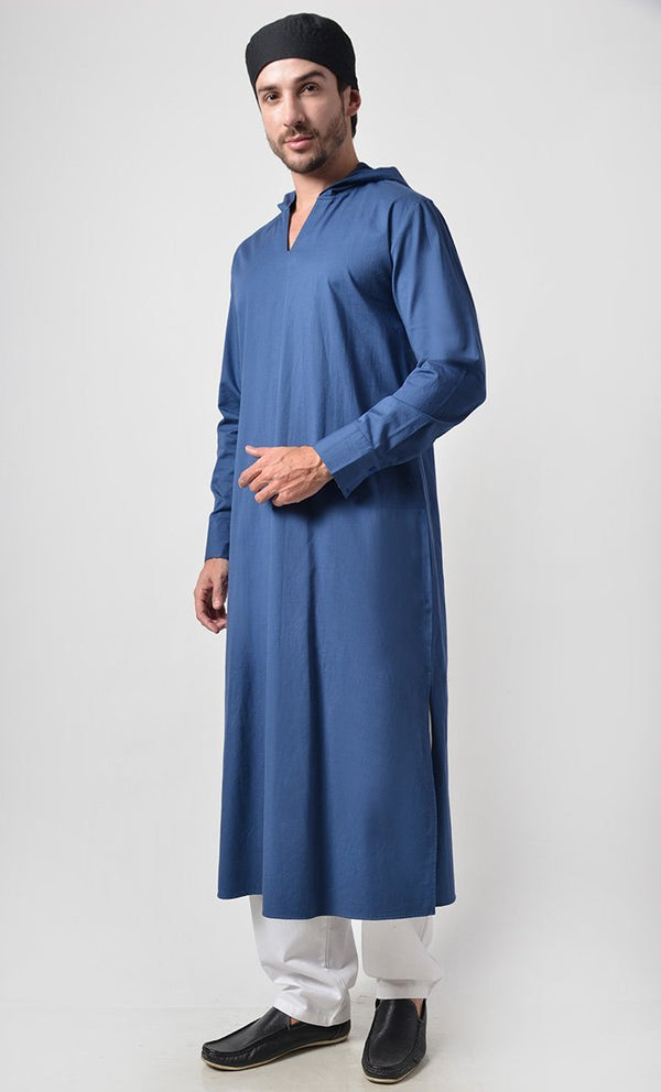 Mens Cotton Hooded Kurta Set - EastEssence.com