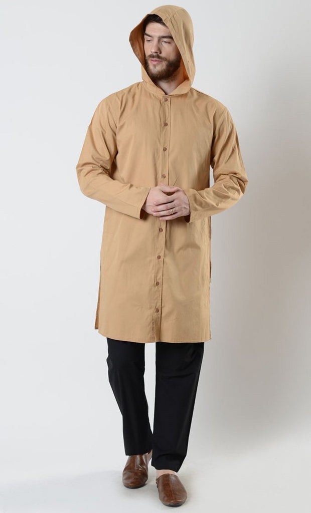 Mens Cotton Hooded Tunic - EastEssence.com