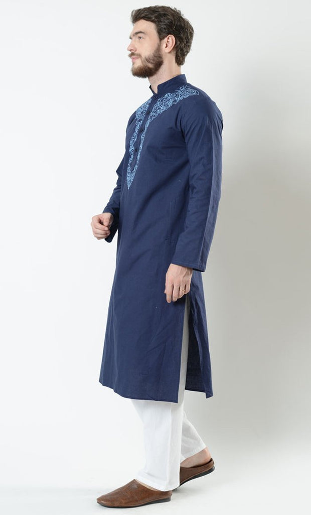 Men's Embroidered Kurta and Pant Set - EastEssence.com