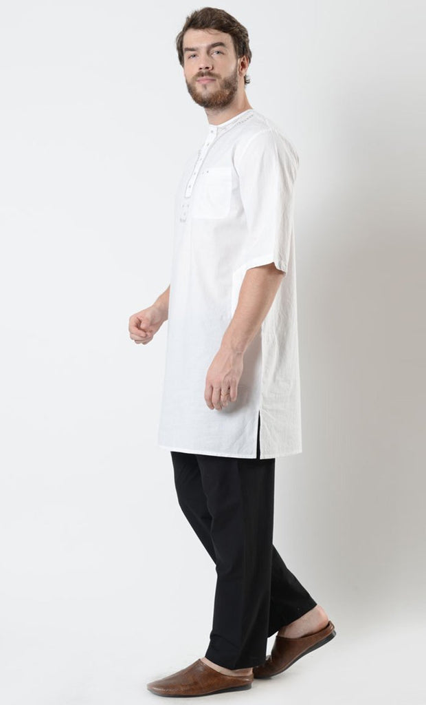 Mens Embroidered Short Sleeve Tunic - EastEssence.com