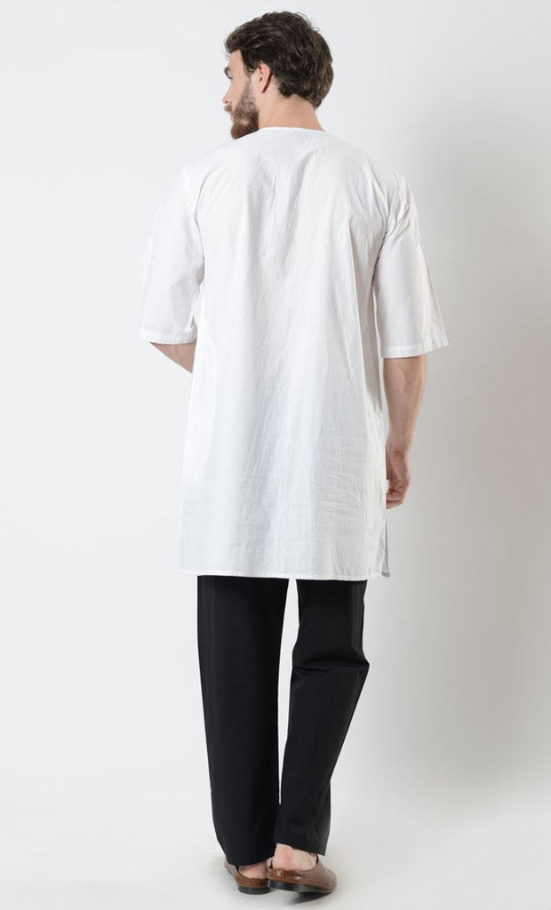 Mens Embroidered Short Sleeve Tunic - EastEssence.com