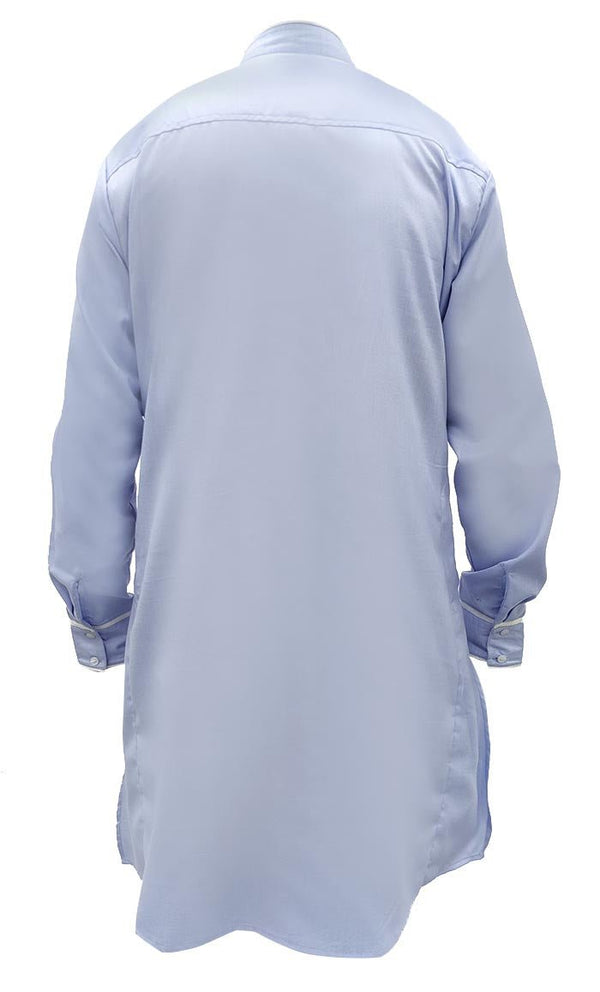 Men's Everyday wear Blue Embroidered Kurta With Pockets - EastEssence.com