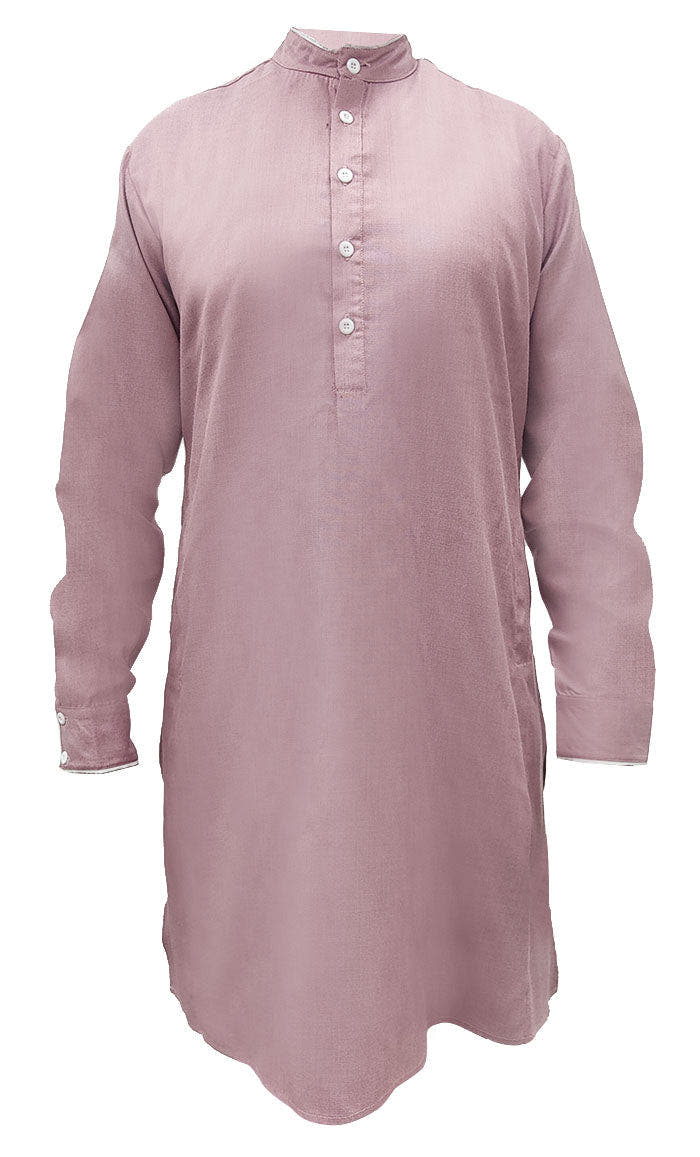 Men’s Everyday Chambray Dusty Pink Kurta with Pockets