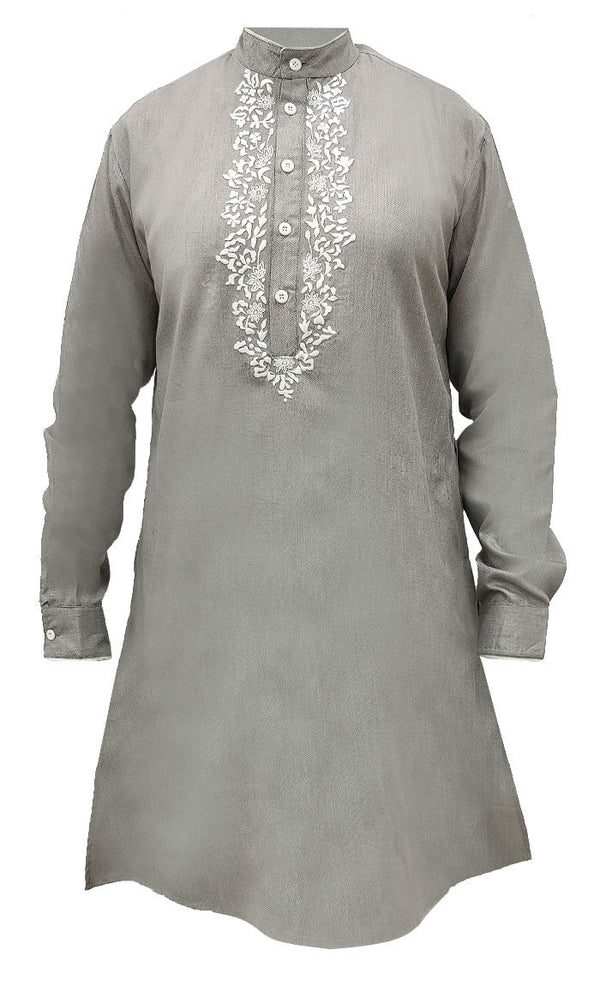 wear Grey Embroidered Kurta