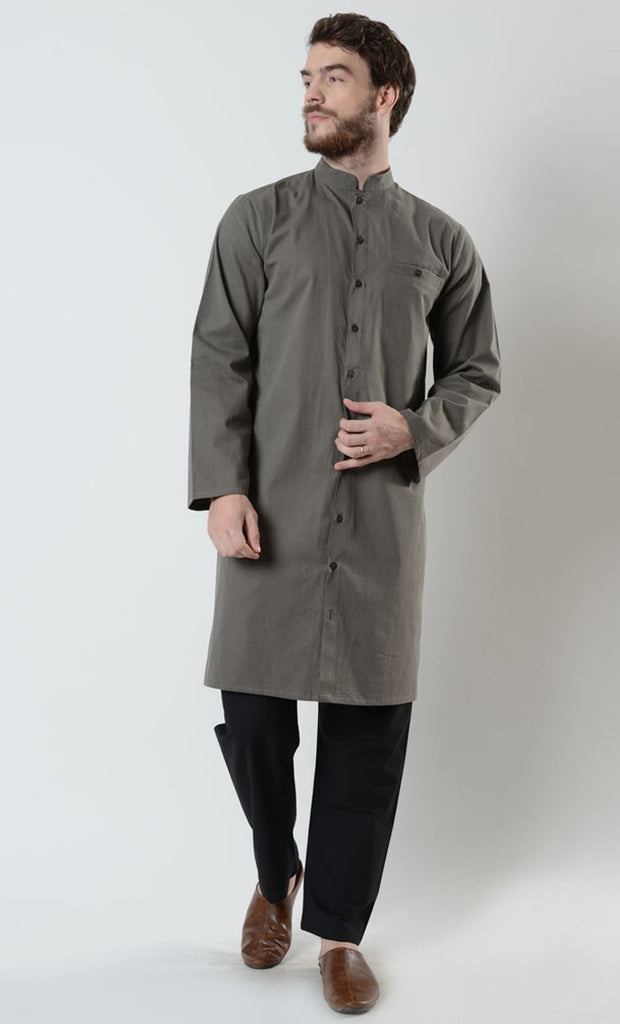 Mens Long Button Down Tunic - EastEssence.com