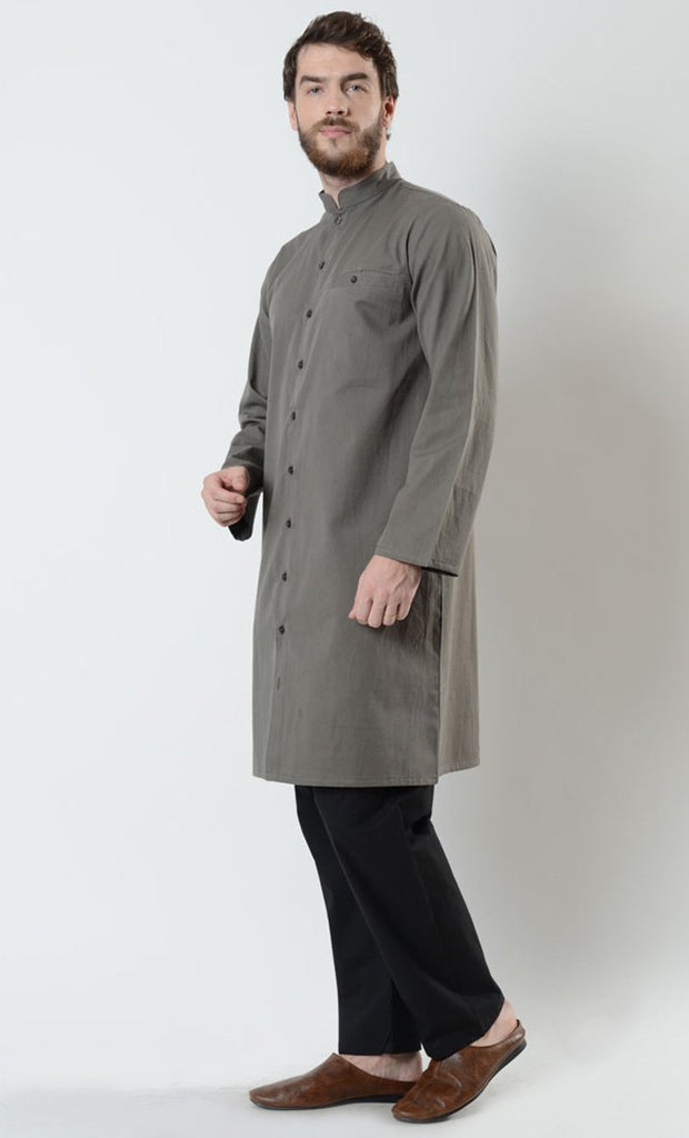 Mens Long Button Down Tunic - EastEssence.com