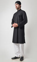 Mens Zipper Detail Yoke Cotton Tunic Set - EastEssence.com