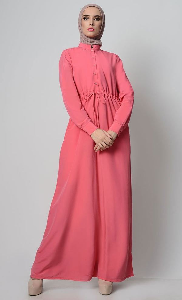 Minimalistic And Chic Drawstring Abaya - EastEssence.com
