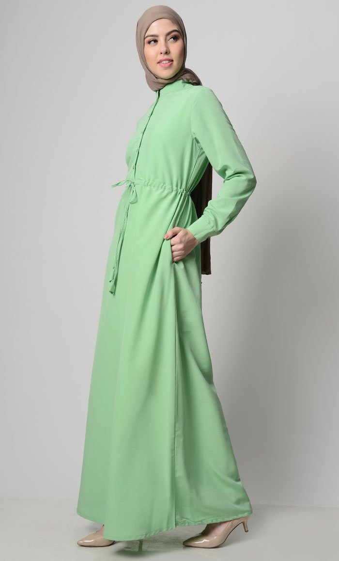 Minimalistic Drawstring Abaya - EastEssence.com