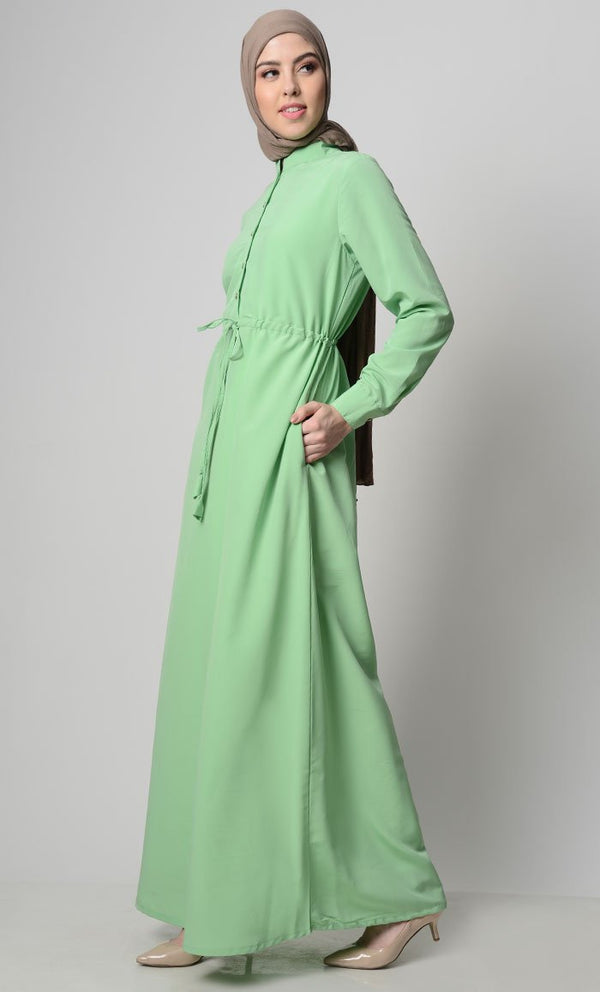 Minimalistic Drawstring Abaya - EastEssence.com
