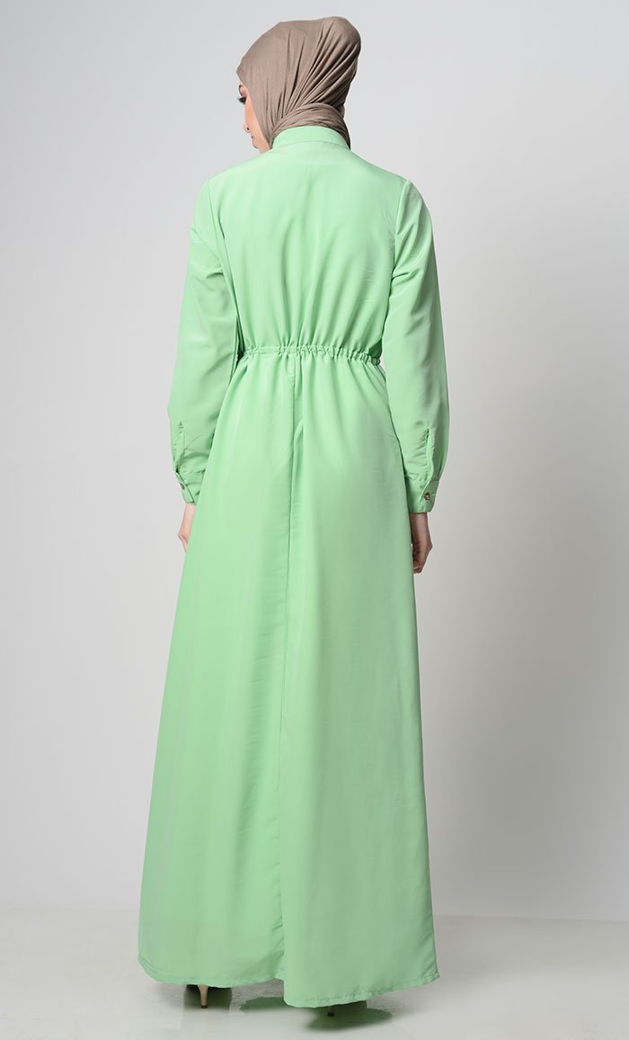 Minimalistic Drawstring Abaya - EastEssence.com