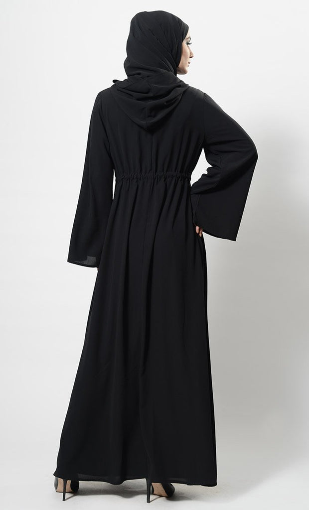 Modern Twist Hooded Abaya Dress And Hijab Set - EastEssence.com
