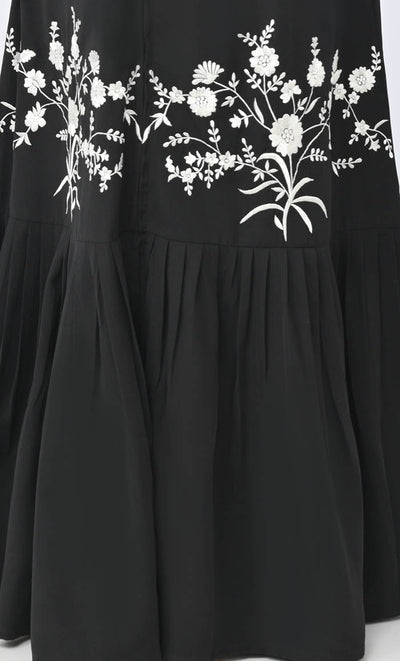 Arabic Inida White Embroidered Abaya