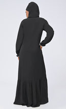 Arabic Inida White Embroidered Abaya