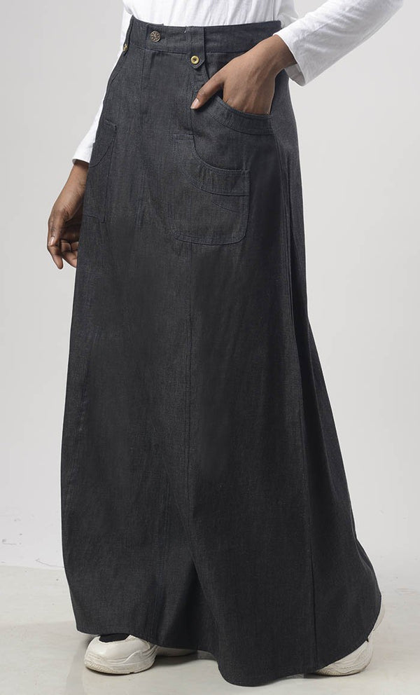 Modest Denim Everyday Wear Skirt - EastEssence.com