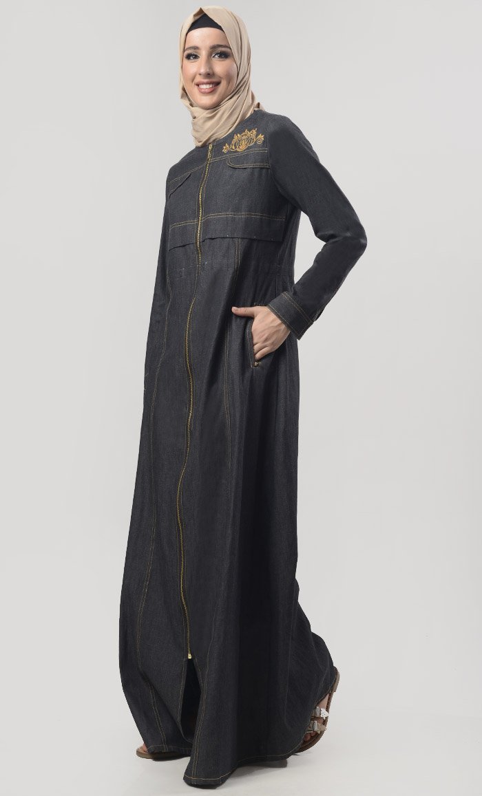 Modest Denim Jacket Style Jilbab - EastEssence.com