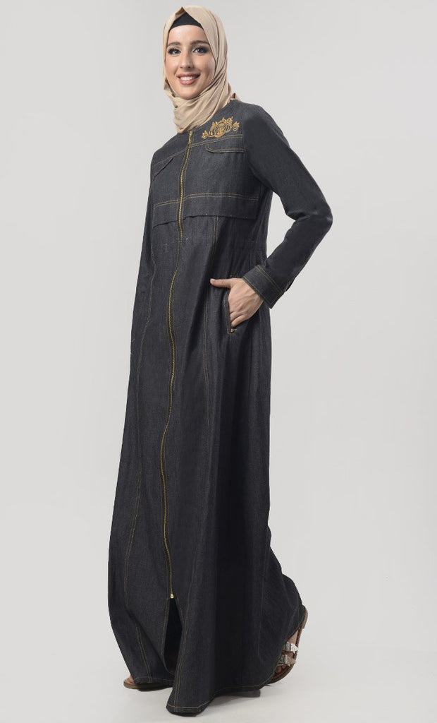Modest Denim Jacket Style Jilbab - EastEssence.com