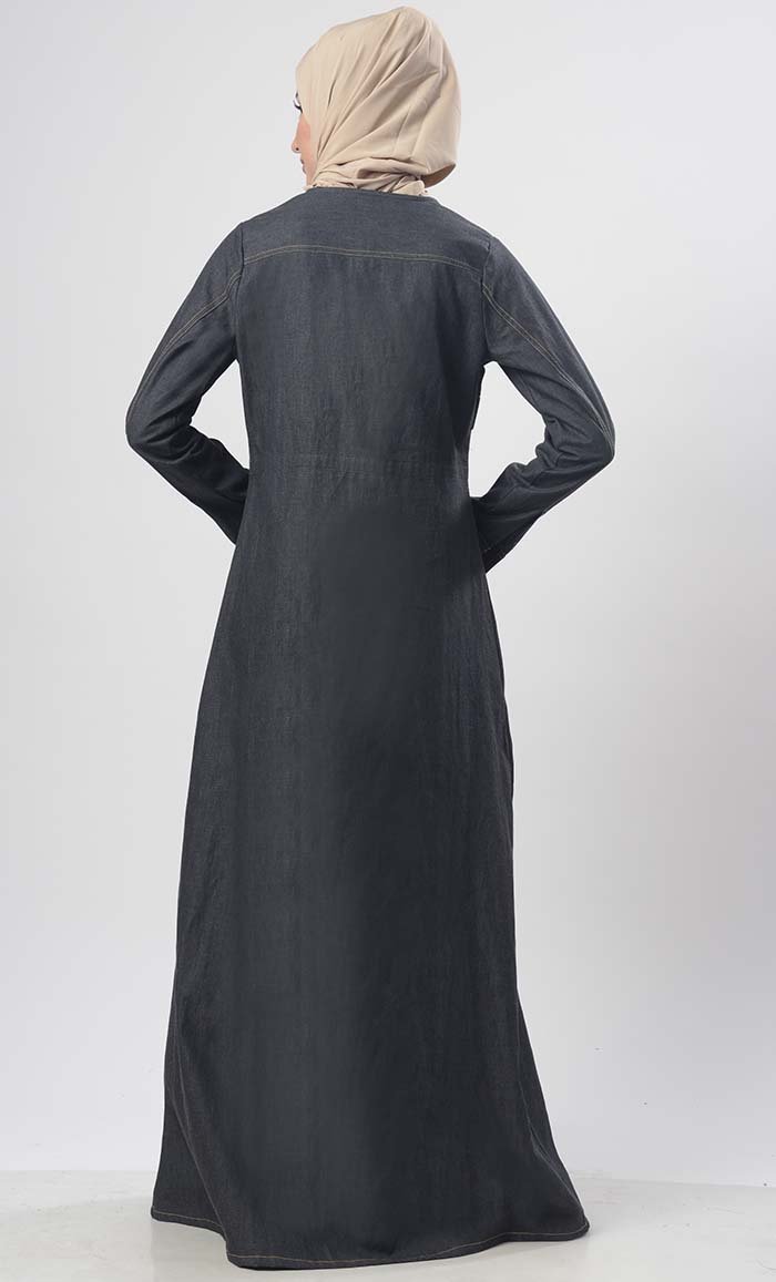Modest Denim Jacket Style Jilbab - EastEssence.com