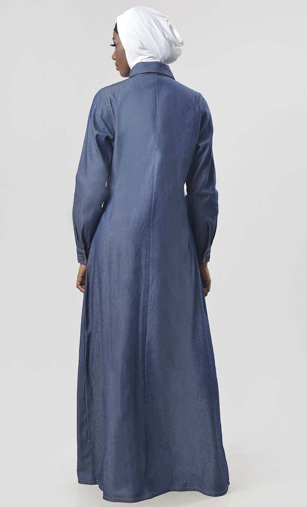 Modest Denim Jacket Style Jilbab - EastEssence.com