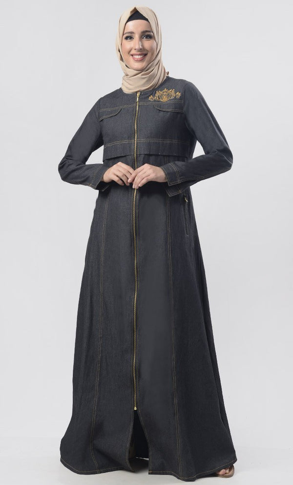 Modest Denim Jacket Style Jilbab - EastEssence.com