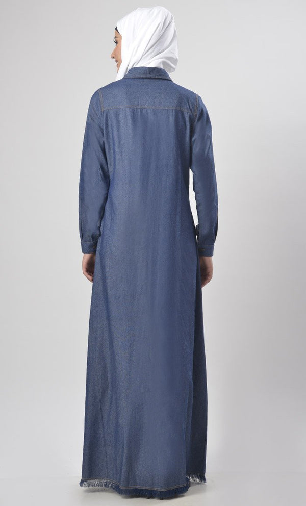 Modest Denim Jacket Style Jilbabs - EastEssence.com