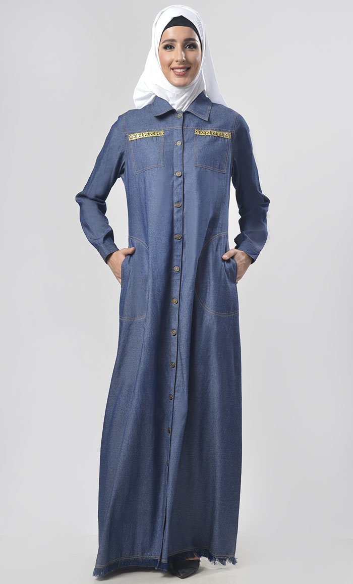 Modest Denim Jacket Style Jilbabs - EastEssence.com
