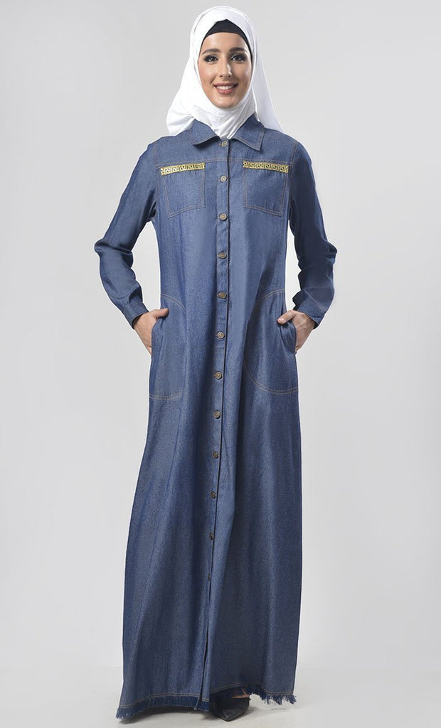 Modest Denim Jacket Style Jilbabs - EastEssence.com