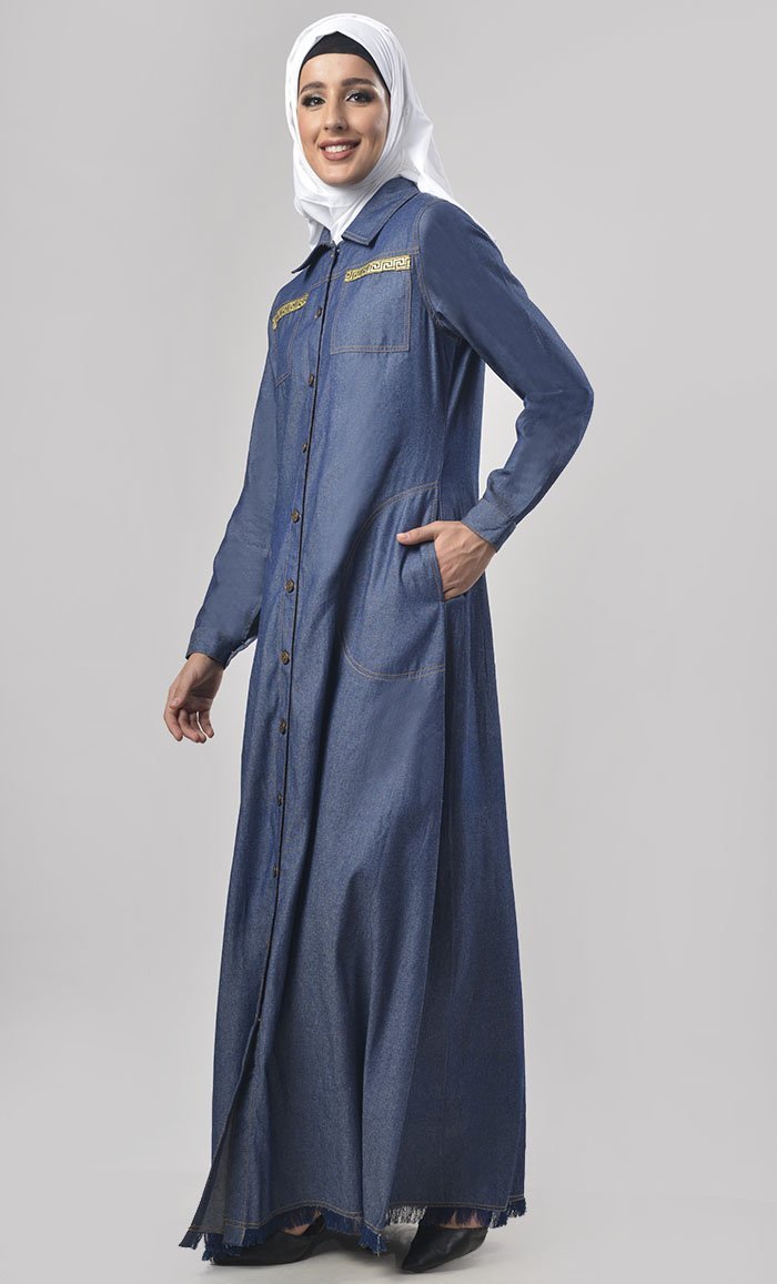 Modest Denim Jacket Style Jilbabs - EastEssence.com