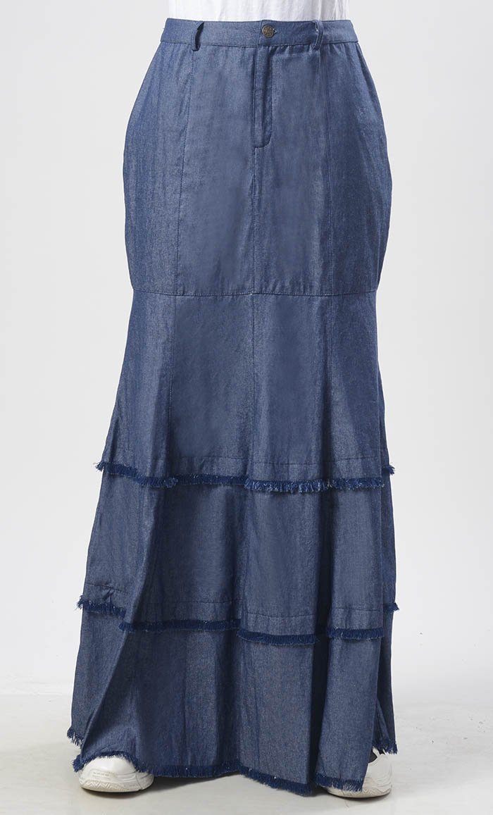 Modest Denim Mermaid Style Skirt - EastEssence.com