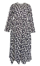 Modest Flared Anarkali Style Black Printed Long Tunic With Pockets - EastEssence.com