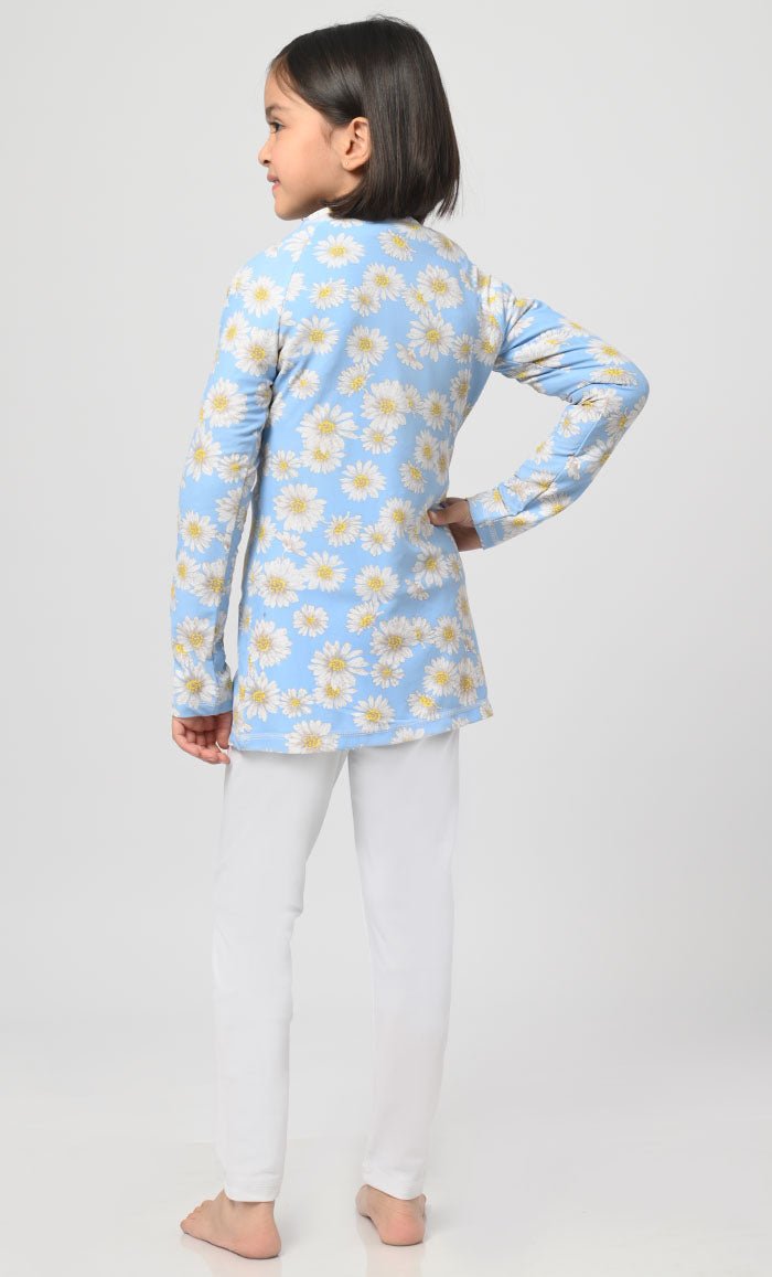 Modest Floral Printed Girl's Swimsuit - 2Pc Set - EastEssence.com