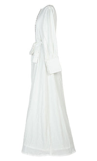 Modest Front Buttons Detailing Light Weight Crushed Fabric Hajj / Umrah Abaya - EastEssence.com